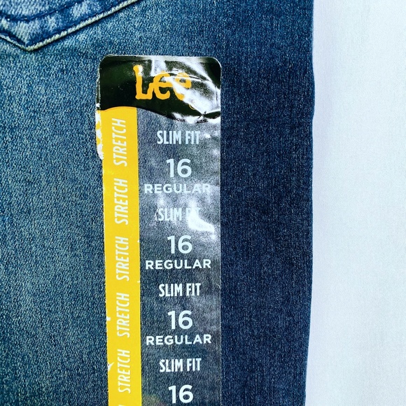 NEW Slim Fit Lee Stretch Jeans Blue Denim Tapered - Picture 8 of 10